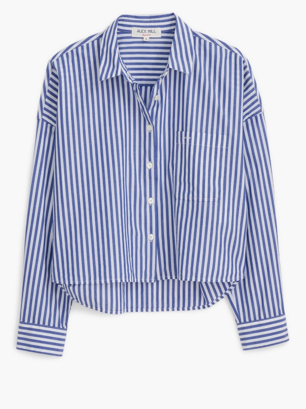 Alex Mill • Jo Stripe Crop Cotton Button-Up Shirt